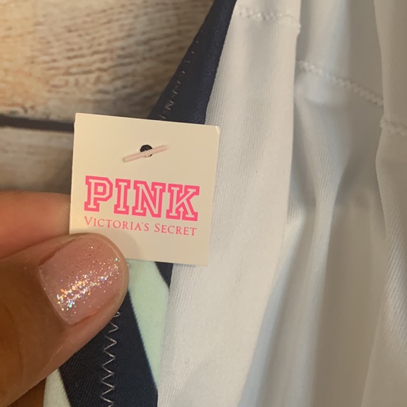 NWT-VS Pink Palm print keyhole one piece L - Picture 5 of 9